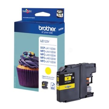 LC123YBP - cartouche de marque Brother - jaune