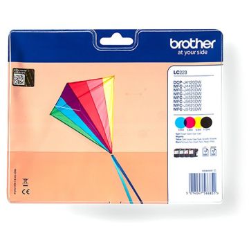 LC223VALBPDR - cartouches de marque Brother - multipack 4 couleurs : noire, cyan, magenta, jaune