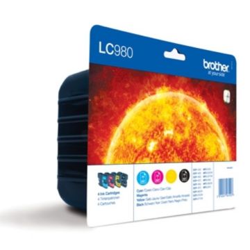 LC980VALBP - cartouches de marque Brother - multipack 4 couleurs : noire, cyan, magenta, jaune