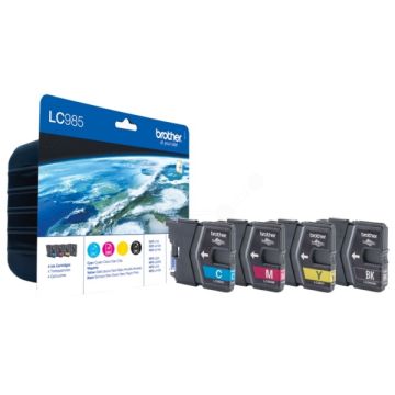 LC985VALBP - cartouches de marque Brother - multipack 4 couleurs : noire, cyan, magenta, jaune