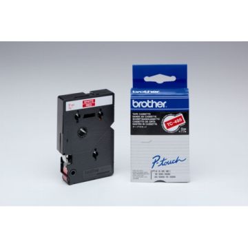 TC495 - ruban cassette de marque Brother - rouge, blanc