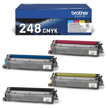 TN248CMYK - toners de marque Brother - multipack 4 couleurs : noir, cyan, magenta, jaune