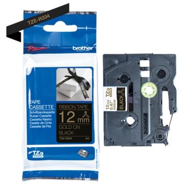 TZER334 - ruban cassette de marque Brother - noir, or