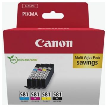 2103C007 / CLI-581 - cartouches de marque Canon - multipack 4 couleurs : noire, cyan, magenta, jaune
