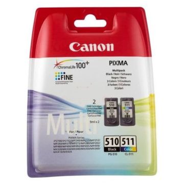 2970B010 / PG-510+CL-511 - cartouches de marque Canon - multipack 2 couleurs : noire, multicouleur