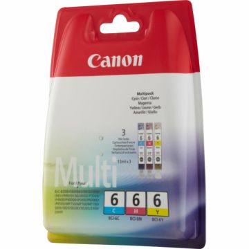4706A022 / BCI-6 - cartouches de marque Canon - multipack 3 couleurs : cyan, magenta, jaune