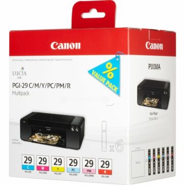 4873B005 / PGI-29 - cartouches de marque Canon - multipack 6 couleurs : cyan, magenta, jaune