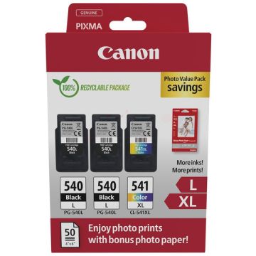 5224B015 / PG-540L+CL-541XL - cartouches de marque Canon - multipack 3 couleurs : noire, multicouleur