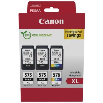 5437C004 / PG-575XL+CL-576XL - cartouches de marque Canon - multipack 3 couleurs : noire, multicouleur