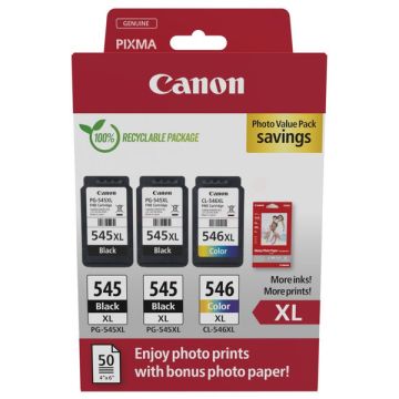 8286B015 / PG-545XL+CL-546XL - cartouches de marque Canon - multipack 3 couleurs : noire, multicouleur