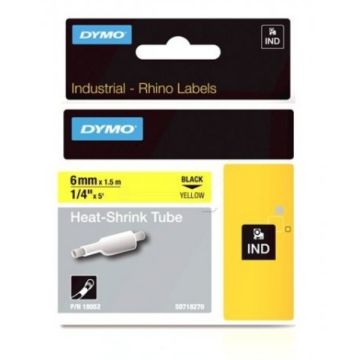 18052 / S0718270 - gaines thermorétractable de marque Dymo - noire, jaune