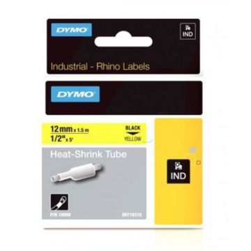 18056 / S0718310 - gaines thermorétractable de marque Dymo - noire, jaune
