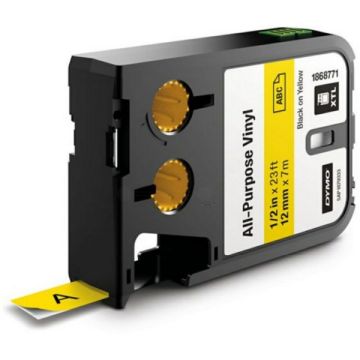 1868771 - rouleau d'étiquettes de marque Dymo - noir, jaune