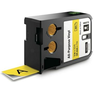 1868773 - rouleau d'étiquettes de marque Dymo - noir, jaune