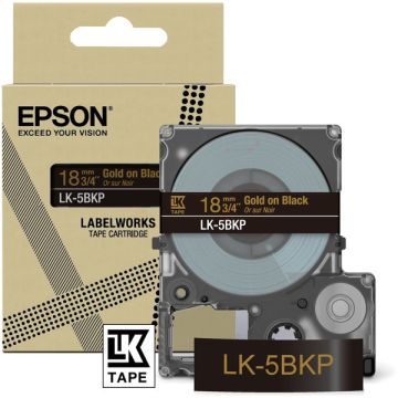 C53S672095 / LK-5BKP - rouleau d'étiquettes de marque Epson - noir, or