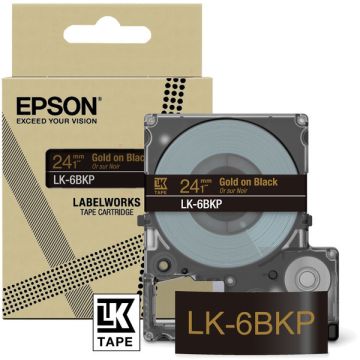 C53S672096 / LK-6BKP - rouleau d'étiquettes de marque Epson - noir, or