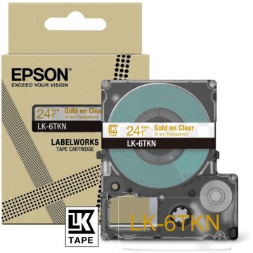 C53S672098 / LK-6TKN - rouleau d'étiquettes de marque Epson - transparent, or