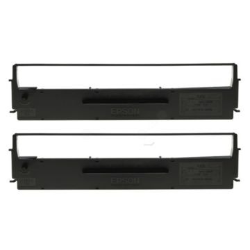 C13S015613 - ruban de marque Epson - noir - pack de 2
