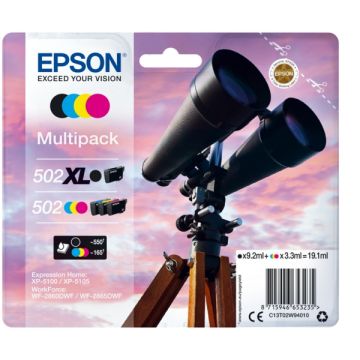 C13T02W94010 / 502XL/502 - cartouches de marque Epson - multipack 4 couleurs : noire, cyan, magenta, jaune