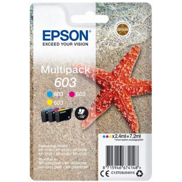 C13T03U54010 / 603 - cartouches de marque Epson - multipack 3 couleurs : cyan, magenta, jaune