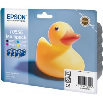 C13T05564010 / T0556 - cartouches de marque Epson - multipack 4 couleurs : noire, cyan, magenta, jaune