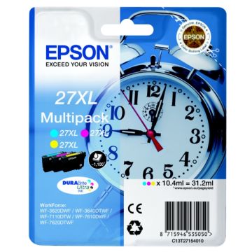 C13T27154022 / 27XL - cartouches de marque Epson - multipack 3 couleurs : cyan, magenta, jaune