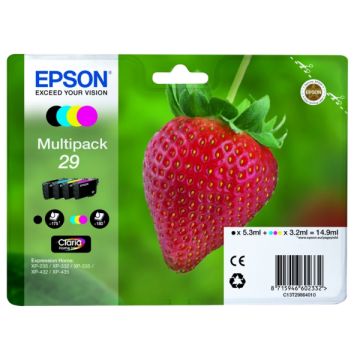 C13T29864010 / 29 - cartouches de marque Epson - multipack 4 couleurs : noire, cyan, magenta, jaune