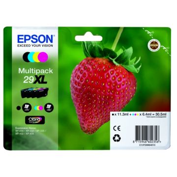 C13T29964012 / 29XL - cartouches de marque Epson - multipack 4 couleurs : noire, cyan, magenta, jaune