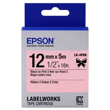 C53S654031 / LK-4PBK - rouleau d'étiquettes de marque Epson - noir, rose