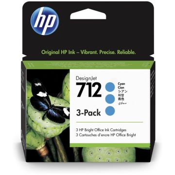 3ED77A / 712 - cartouche de marque HP - cyan - pack de 3