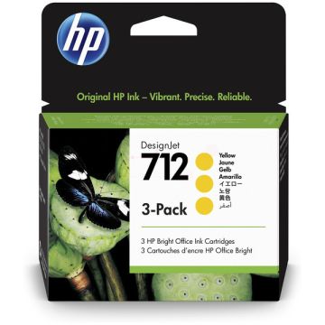3ED79A / 712 - cartouche de marque HP - jaune - pack de 3