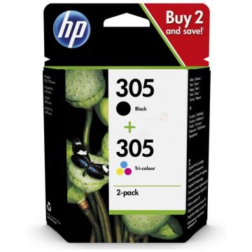 6ZD17AE / 305 - cartouches de marque HP - multipack 2 couleurs : noire, multicouleur