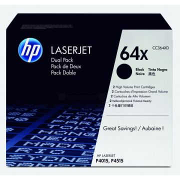 CC364XD / 64XD - toner de marque HP - noir - pack de 2
