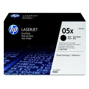CE505XD / 05XD - toner de marque HP - noir - pack de 2