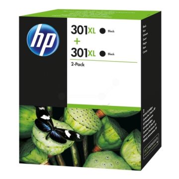 D8J45AE / 301XL - cartouche de marque HP - noire - pack de 2