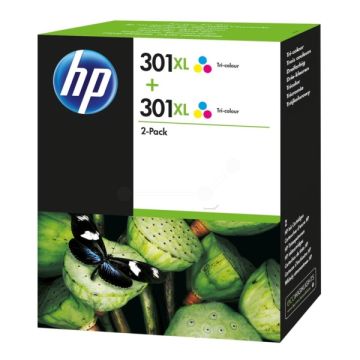 D8J46AE / 301XL - cartouche de marque HP - multicouleur - pack de 2