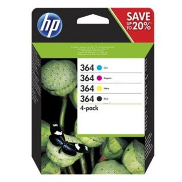 N9J73AE / 364 - cartouches de marque HP - multipack 4 couleurs : noire, cyan, magenta, jaune