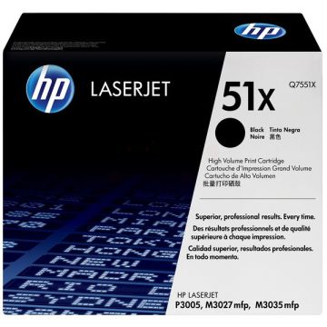 Q7551X / 51X - toner de marque HP - noir Q7551X / 51X - toner de marque HP - noir