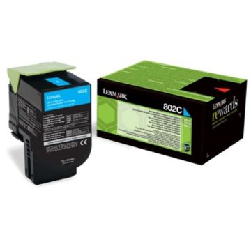 80C20CE / 802CE - toner de marque Lexmark - cyan