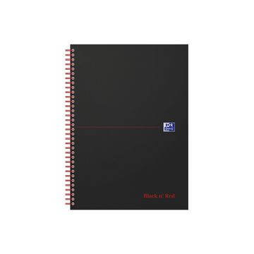 Oxford Cahier à spirale Black n' Red, A4, ligné, carton