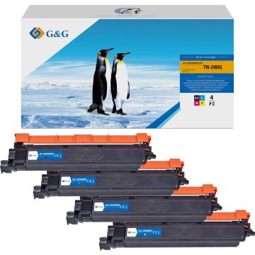 TN248CMYK - toners qualité premium compatible Brother - multipack 4 couleurs : noir, cyan, magenta, jaune