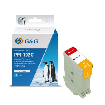 0896B001 / PFI-102 C - cartouche qualité premium compatible Canon - cyan