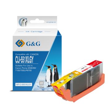 6447B001 / CLI-551 GYXL - cartouche qualité premium compatible Canon - grise