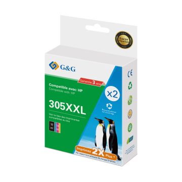 6ZA94AE / 305XXL - cartouches qualité premium compatible HP - multipack 2 couleurs : noire, multicouleur