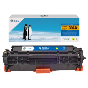 CC532A / 304A - toner qualité premium compatible HP - jaune