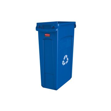 Rubbermaid Collecteur de déchets Slim Jim, 87 litres, bleu