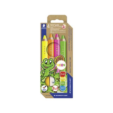STAEDTLER Crayon de couleur Noris junior FLUO, étui de 4