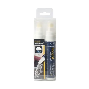 Securit Feutre-craie WATERPROOF LARGE, étui de 2, blanc