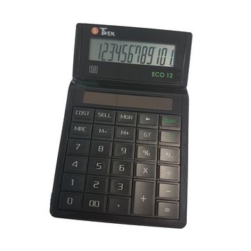 TWEN Calculatrice de bureau ECO 12, écran LCD à 12 chiffres,