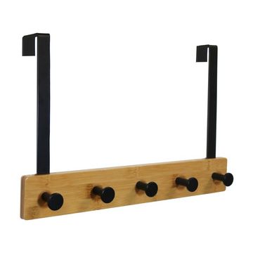 UNiLUX Patère de porte KARAKO, 5 crochets, noir / bambou